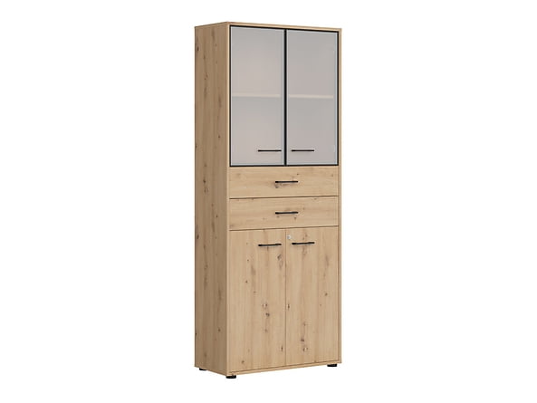 

Prosklený regál se zámkem do kanceláře nebo pracovny Space Office - Black Red White - BRW