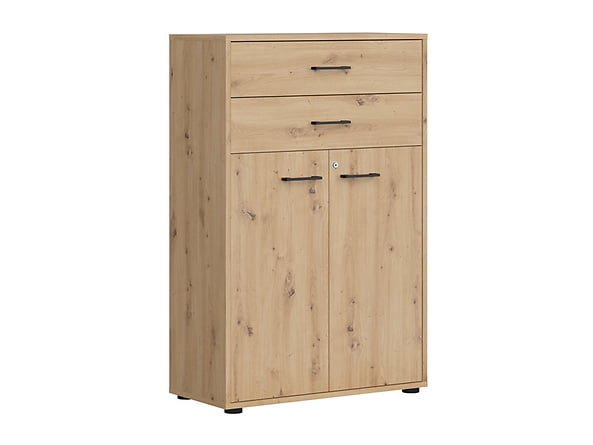 Prostorný regál se zámkem do kanceláře nebo pracovny Space Office - Black Red White - BRW