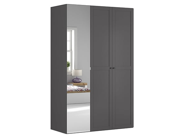 

Třídveřová šatní skříň se zrcadlem do ložnice Flex 150 - Black Red White - BRW