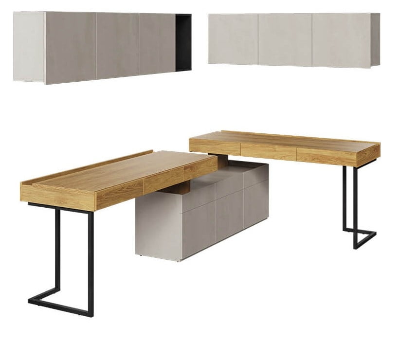 

Moderní sada s psacím stolem a skříňkami do studentského pokoje Teen Flex - Lenart