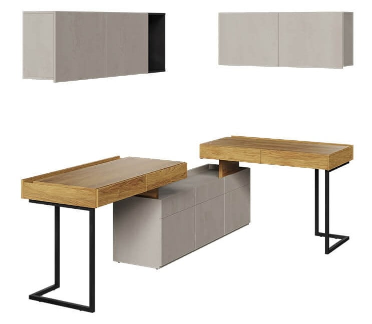 

Moderní sada s psacím stolem a skříňkami do studentského pokoje Teen Flex - Lenart