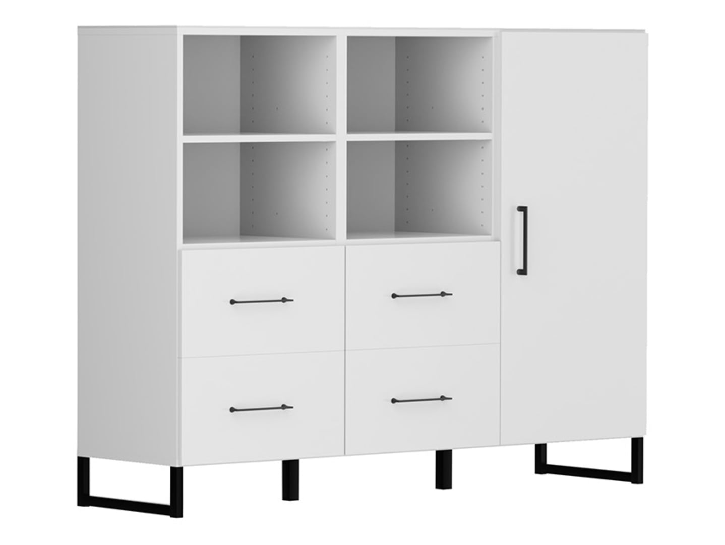 

Komoda s podélnými úchyty Modeo - Black Red White - BRW