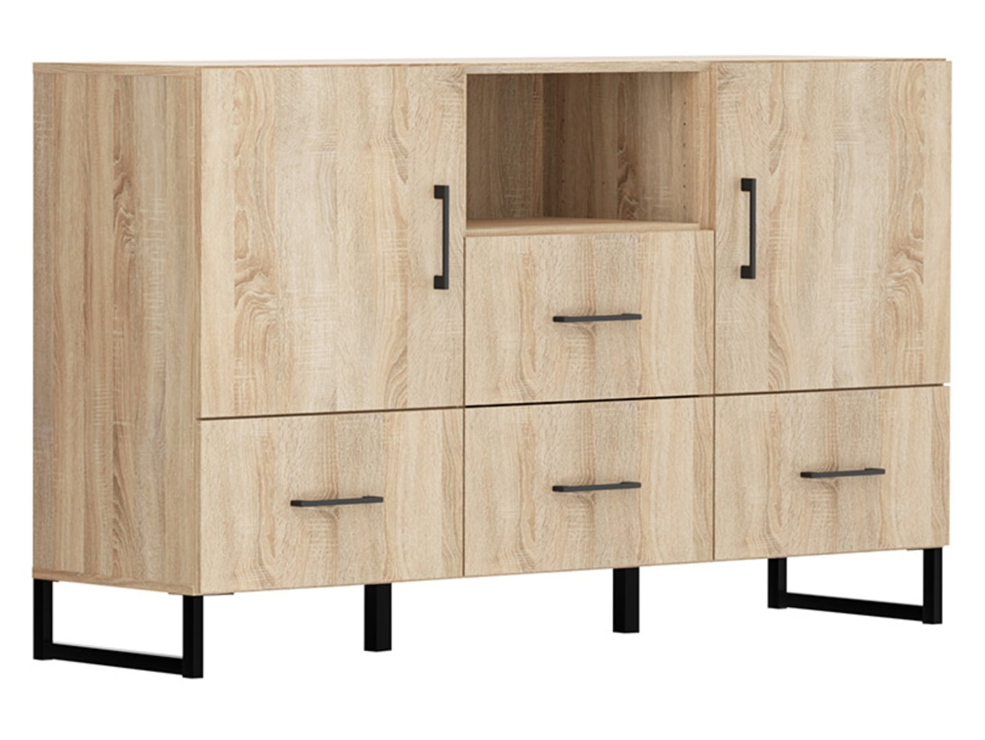 

Moderní komoda do obývacího pokoje nebo jídelny Modeo - Black Red White - BRW