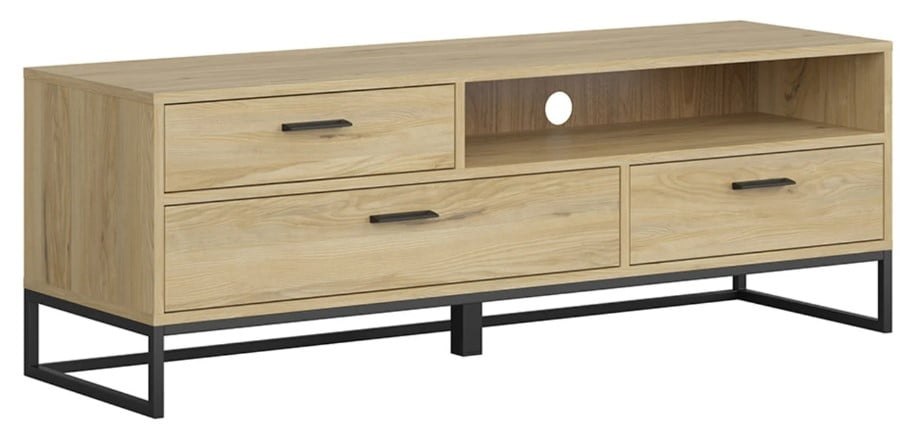 

Praktický TV stolek se zásuvkami a otevřeným výklenkem do obývacího pokoje Ramla - Black Red White - BRW