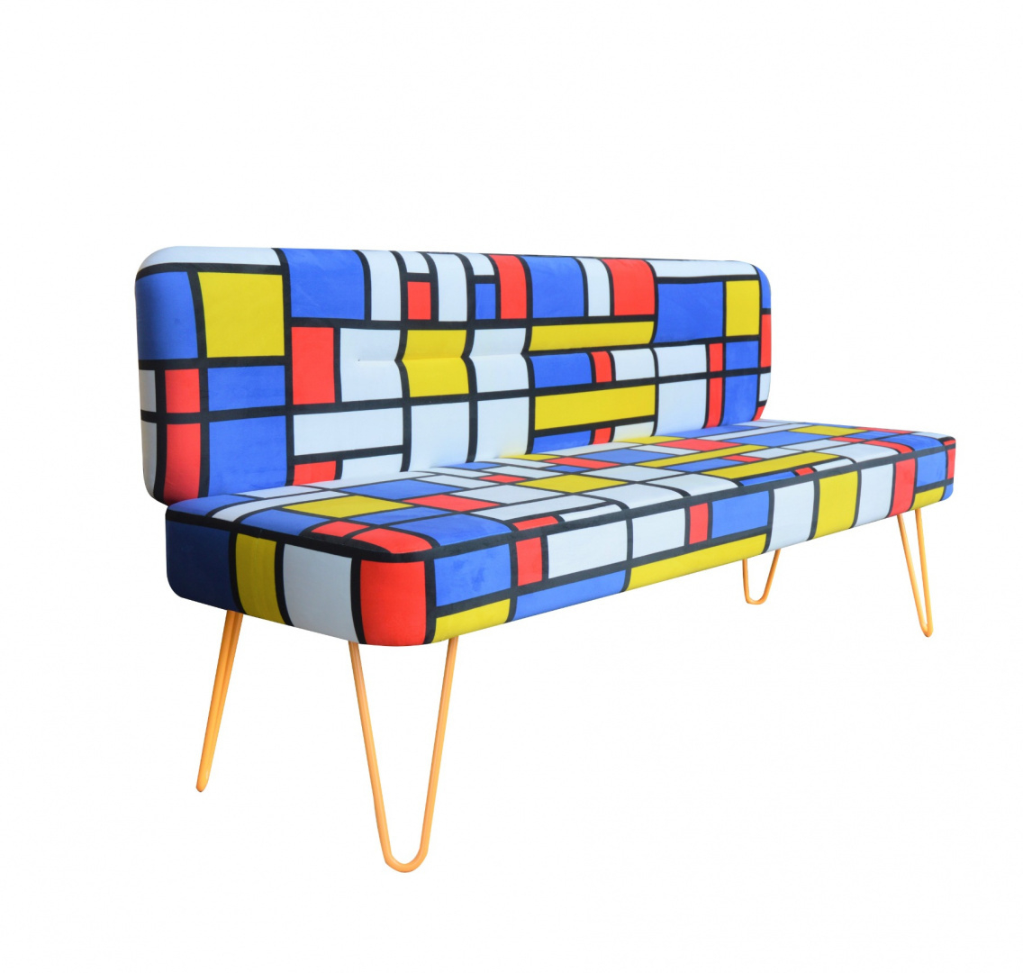 Levně Lavice s opěradlem De Stijl - Happy Barok