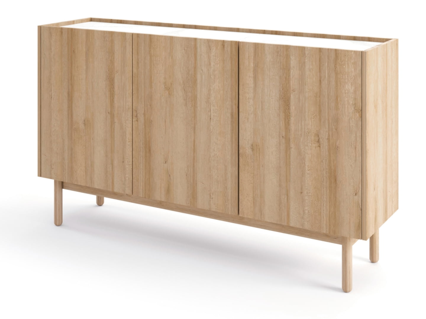 

Praktická 3-dveřová komoda na nožičkách do obývacího pokoje Boho - Meble Piaski