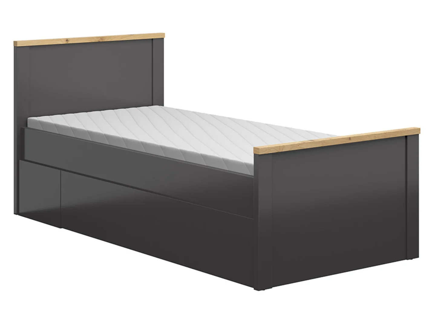 Levně Moderní postel 90 do studentského pokoje Hesen - Black Red White - BRW