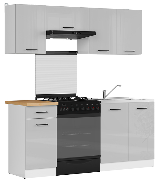 Levně Kuchyňská linka 180 Junona bez desky - Black Red White - BRW
