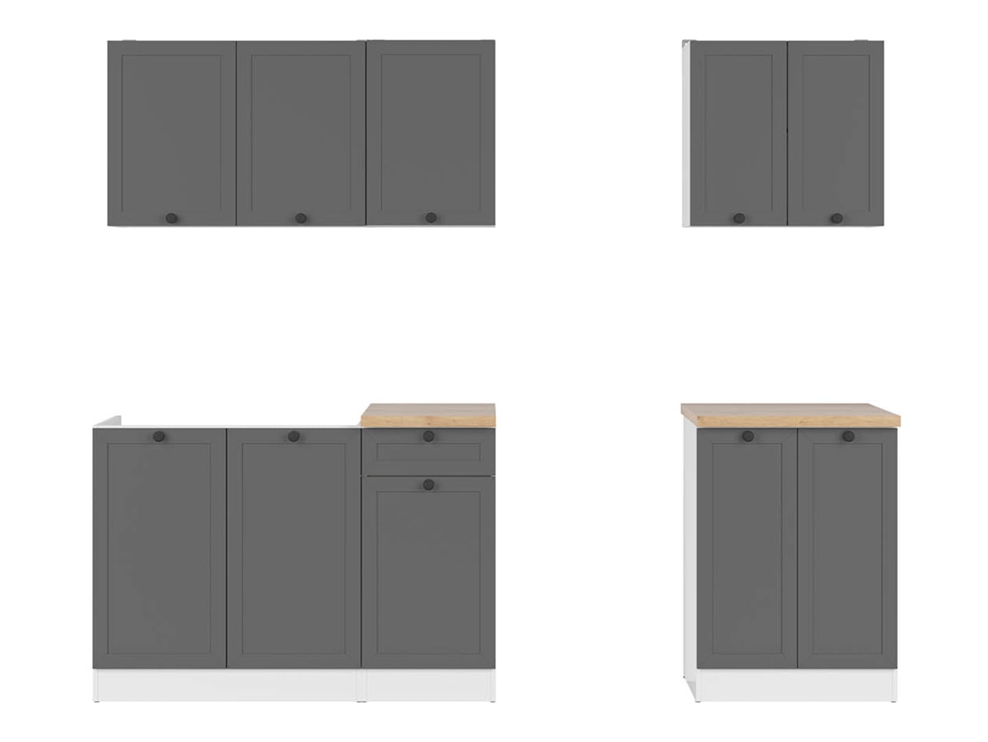 Kuchyňská linka 180A Junona s pracovní deskou - Black Red White - BRW