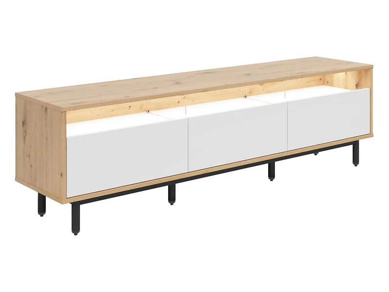 Levně TV stolek Gap 190 cm se 3 zásuvkami - Black Red White - BRW