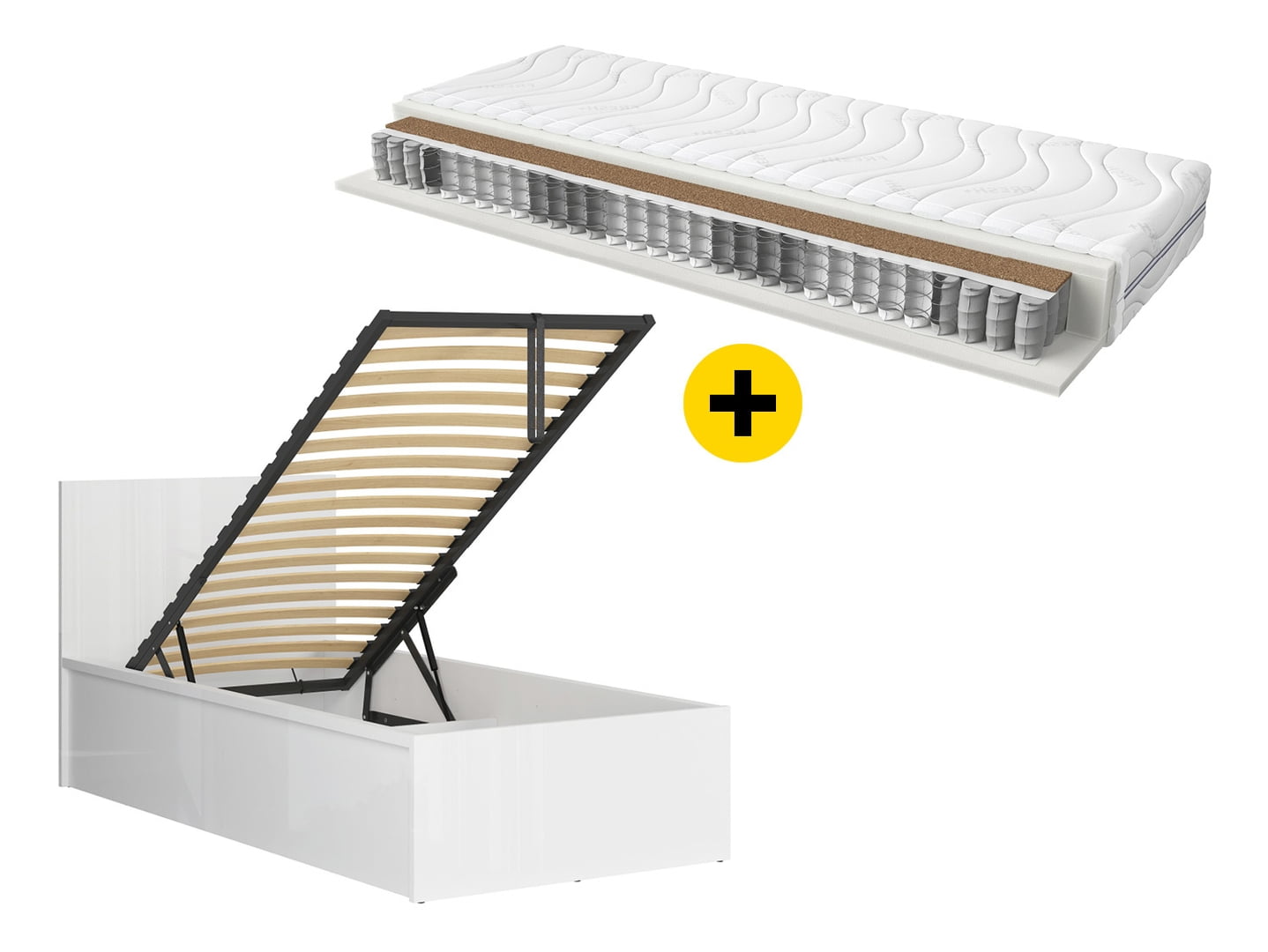

Zestaw łóżko Tetrix 90x200 ze stelażem i materacem Ceres - Black Red White - BRW