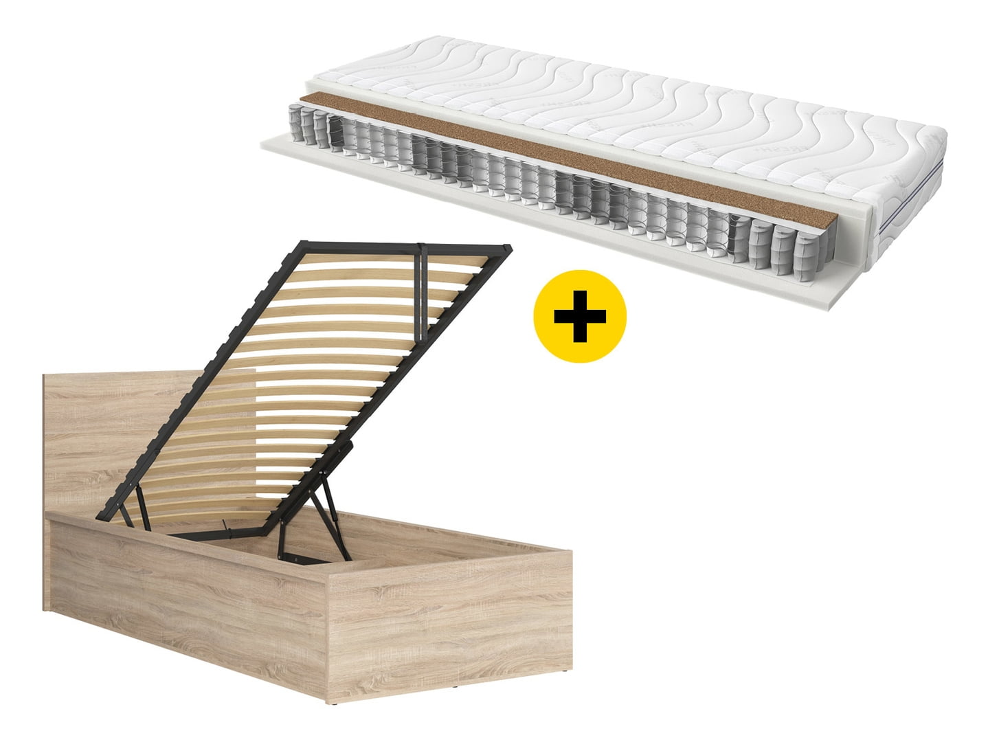 

Zestaw łóżko Tetrix 90x200 ze stelażem i materacem Ceres - Black Red White - BRW