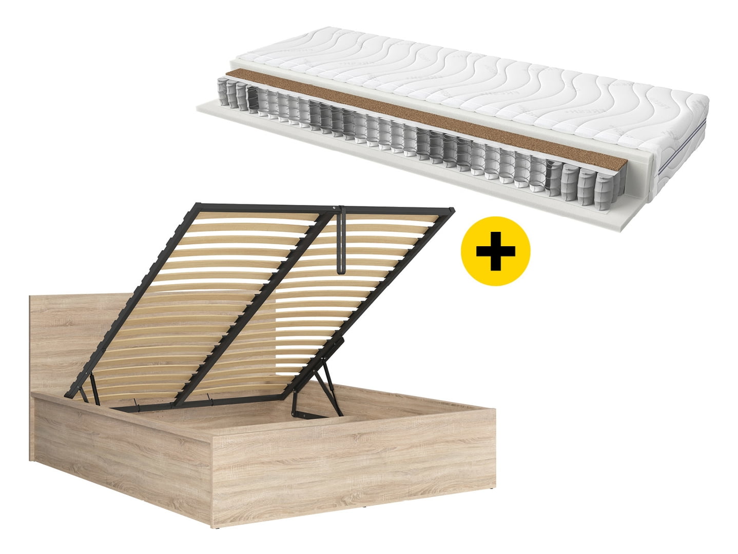 

Zestaw łóżko Tetrix 160x200 ze stelażem i materacem Ceres - Black Red White - BRW