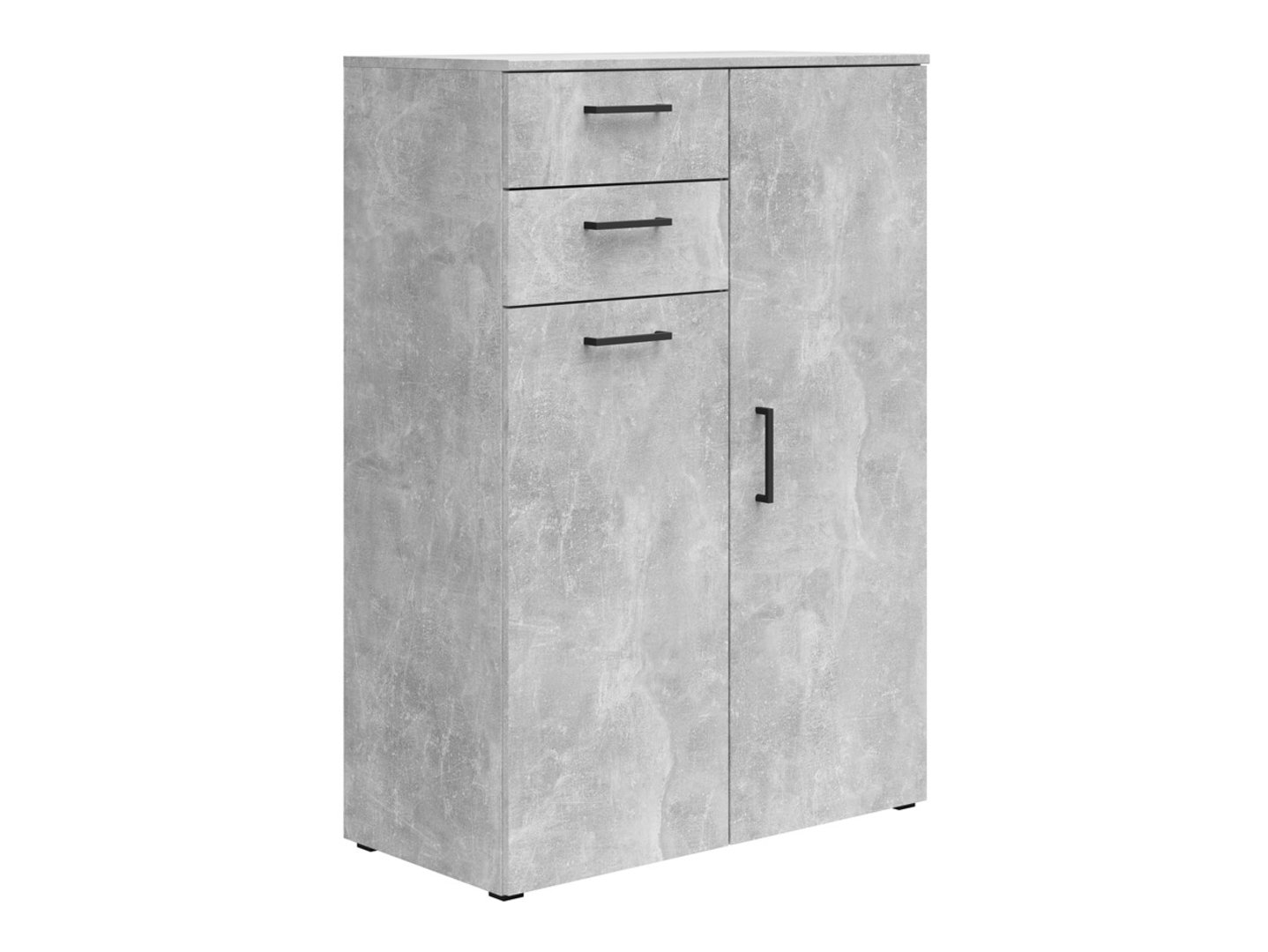 Levně Komoda MultiDo 80 cm s 2 zásuvkami a 2 skříňkami - Black Red White - BRW