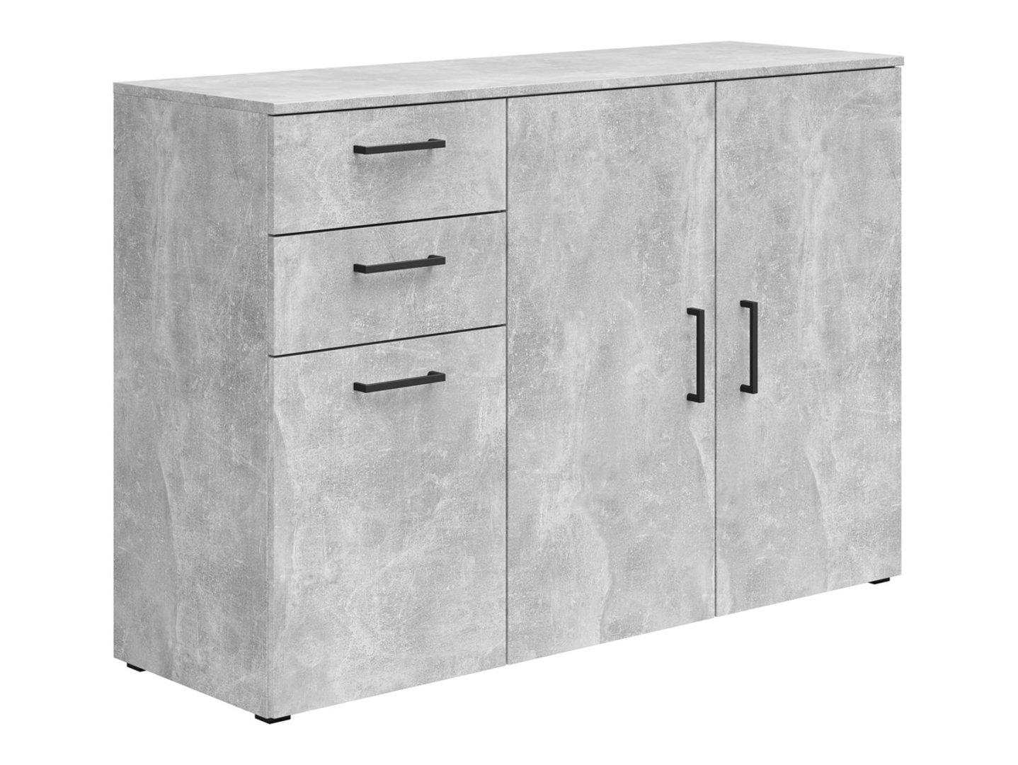 Levně Komoda MultiDo 120 cm se 2 skříňkami a 2 zásuvkami - Black Red White - BRW
