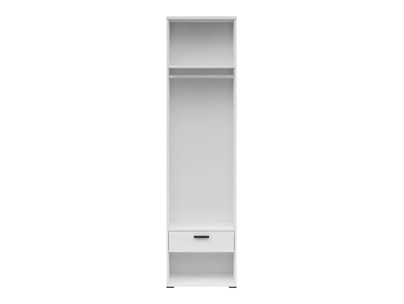 Levně Regál Homeland 60 cm se zásuvkou, 2 policemi a šatní tyčí - Black Red White - BRW