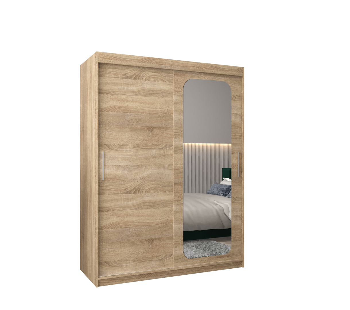 Levně Šatní skříň s posuvnými dveřmi a zrcadlem Promo T2 150 - Abiks Meble