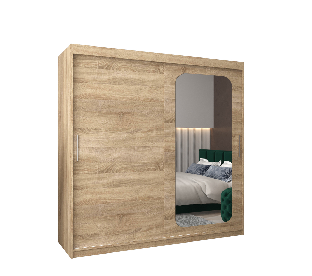 Levně Posuvná skříň se zrcadlem Promo T2 200 - Abiks Meble
