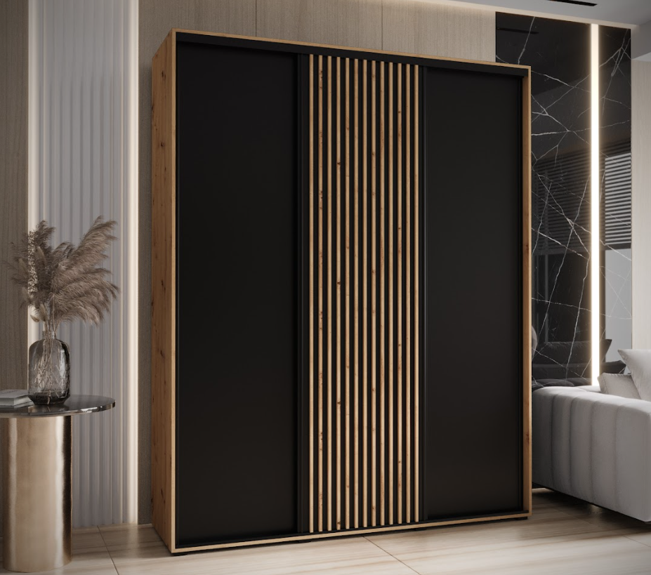 Šatní skříň s posuvnými dveřmi Sapporo 1 200, hloubka 45 cm - Abiks Meble