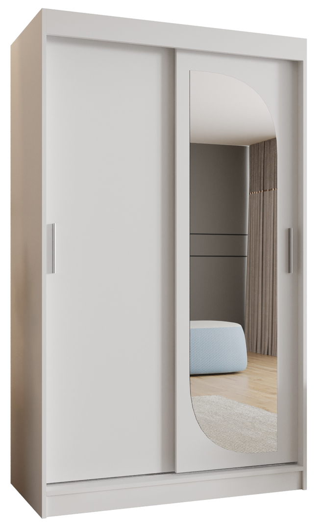 Šatní skříň s posuvnými dveřmi se zrcadlem Lucy 120 cm - Abiks Meble