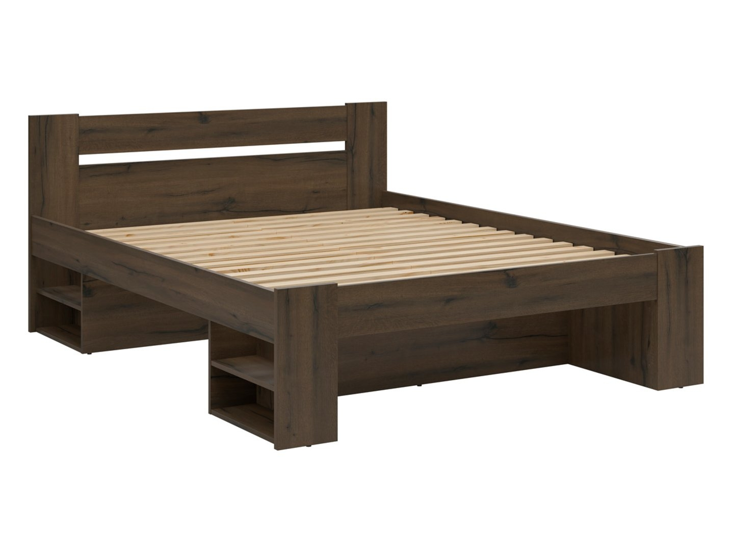 Levně Sada postel 160 Nepo Plus s roštem a matrací Ceres AV - Black Red White - BRW