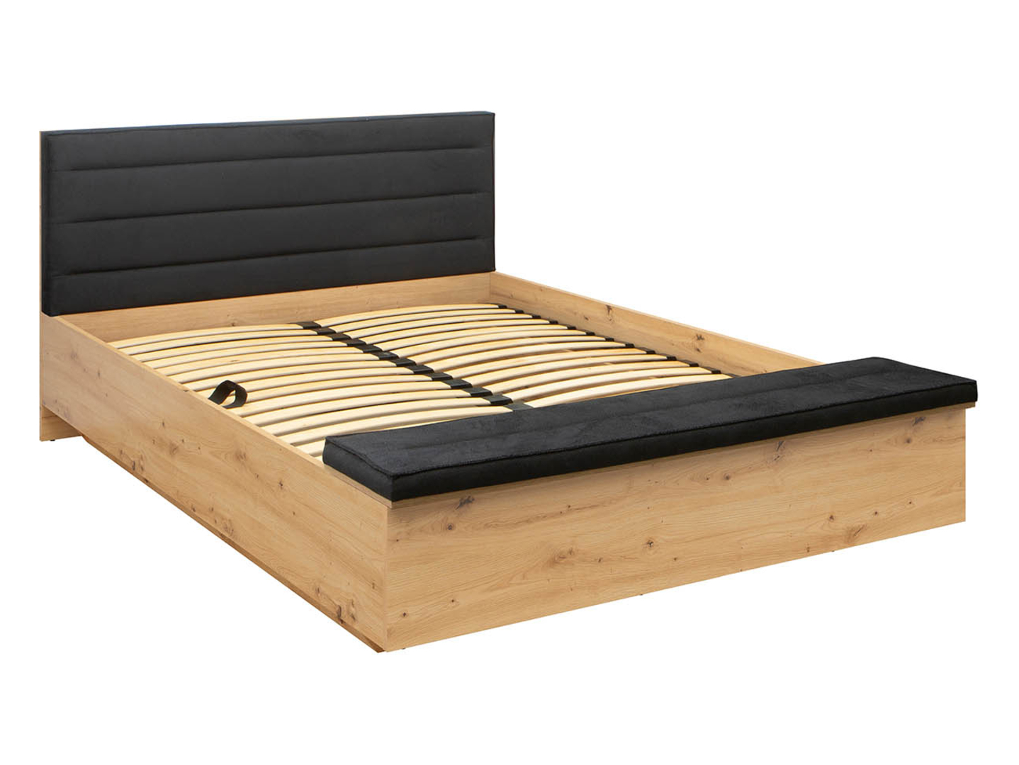Levně Sada postel 160 Ostia s roštem a matrací Ceres AV - Black Red White - BRW