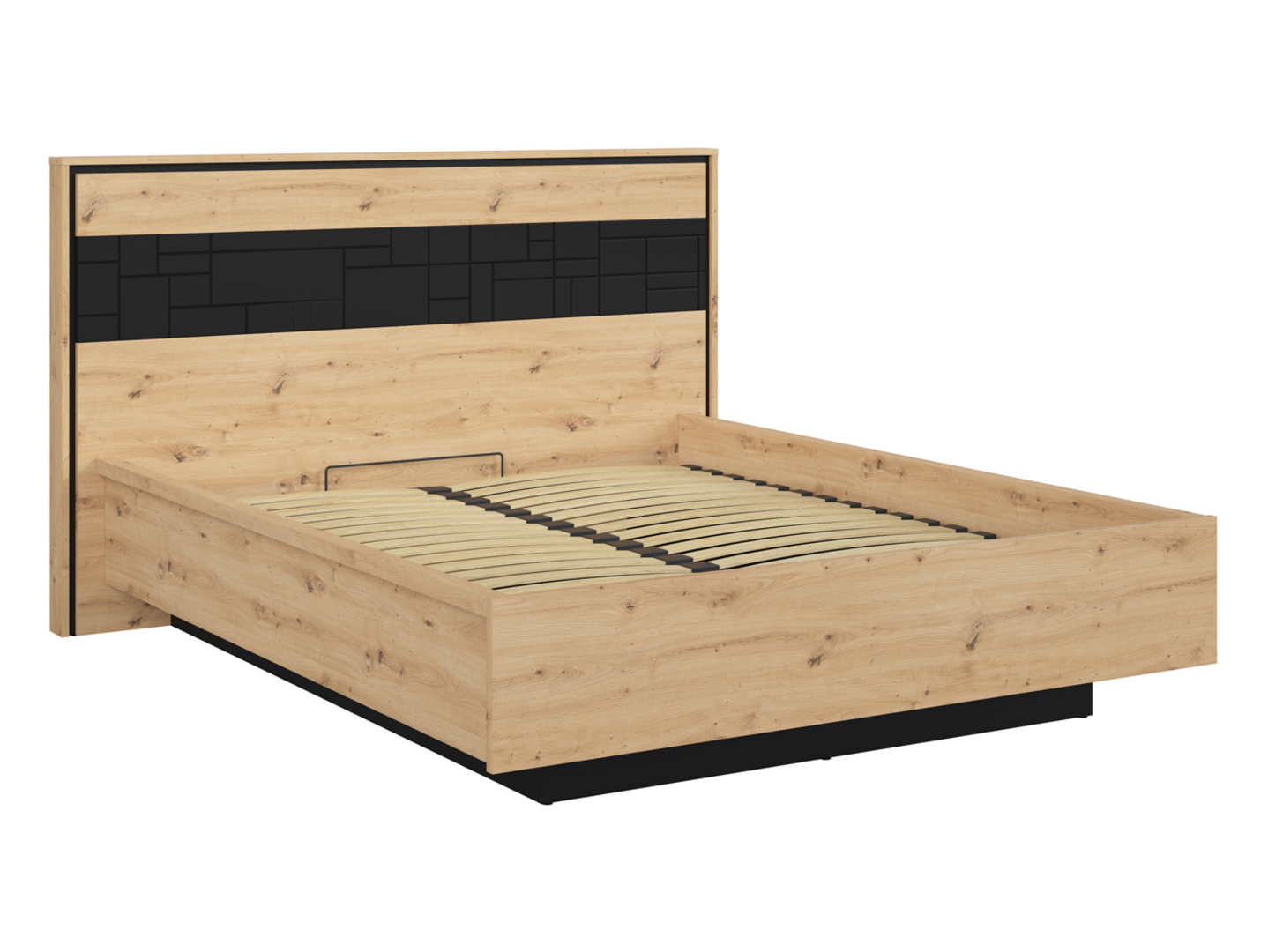 Levně Sada postel 160 Pont s roštem a matrací Ceres AV - Black Red White - BRW