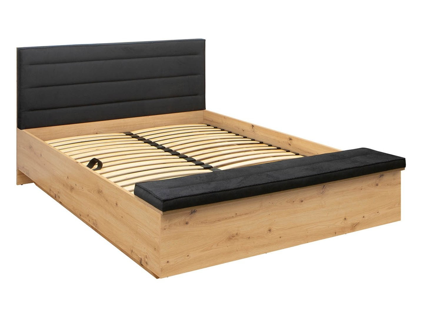 Levně Sada postel 140 Ostia s roštem a matrací Ceres AV - Black Red White - BRW