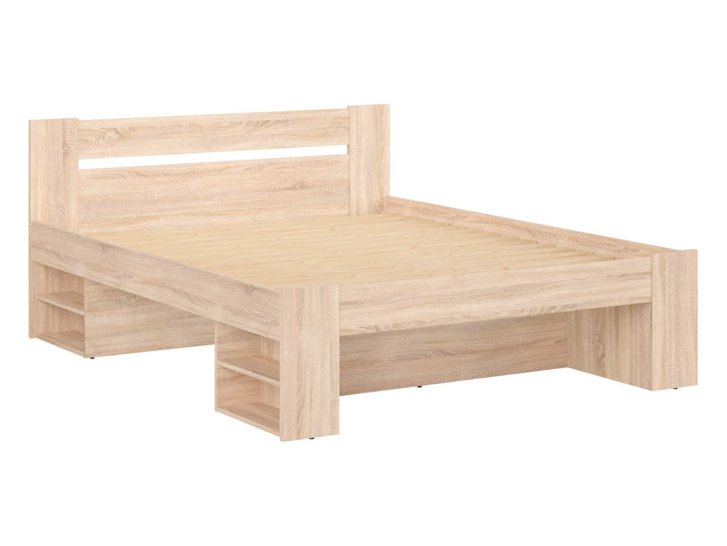 Levně Sada postel 140 Nepo Plus s roštem a matrací Ceres AV - Black Red White - BRW