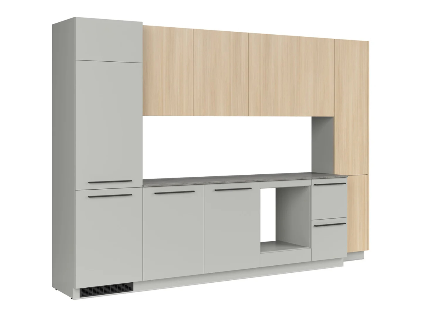 Levně Kuchyňská linka Milino Medium B 332 s deskou stolu / plochou stolu - Black Red White - BRW