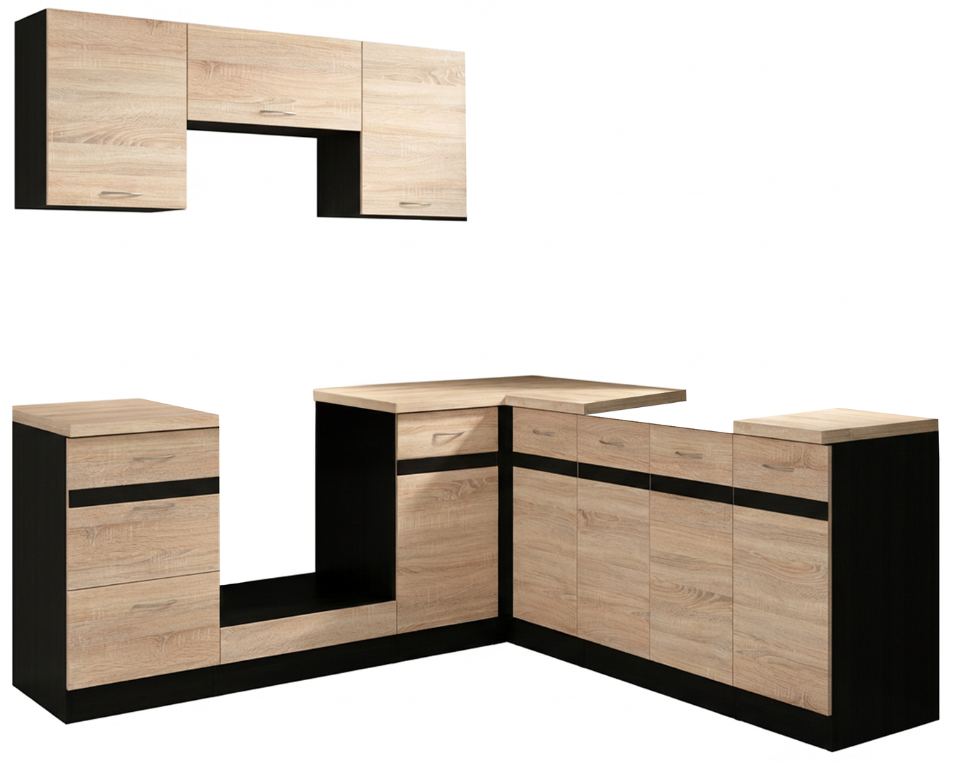 Levně Rohová sada Junona Line bez desky - Black Red White - BRW