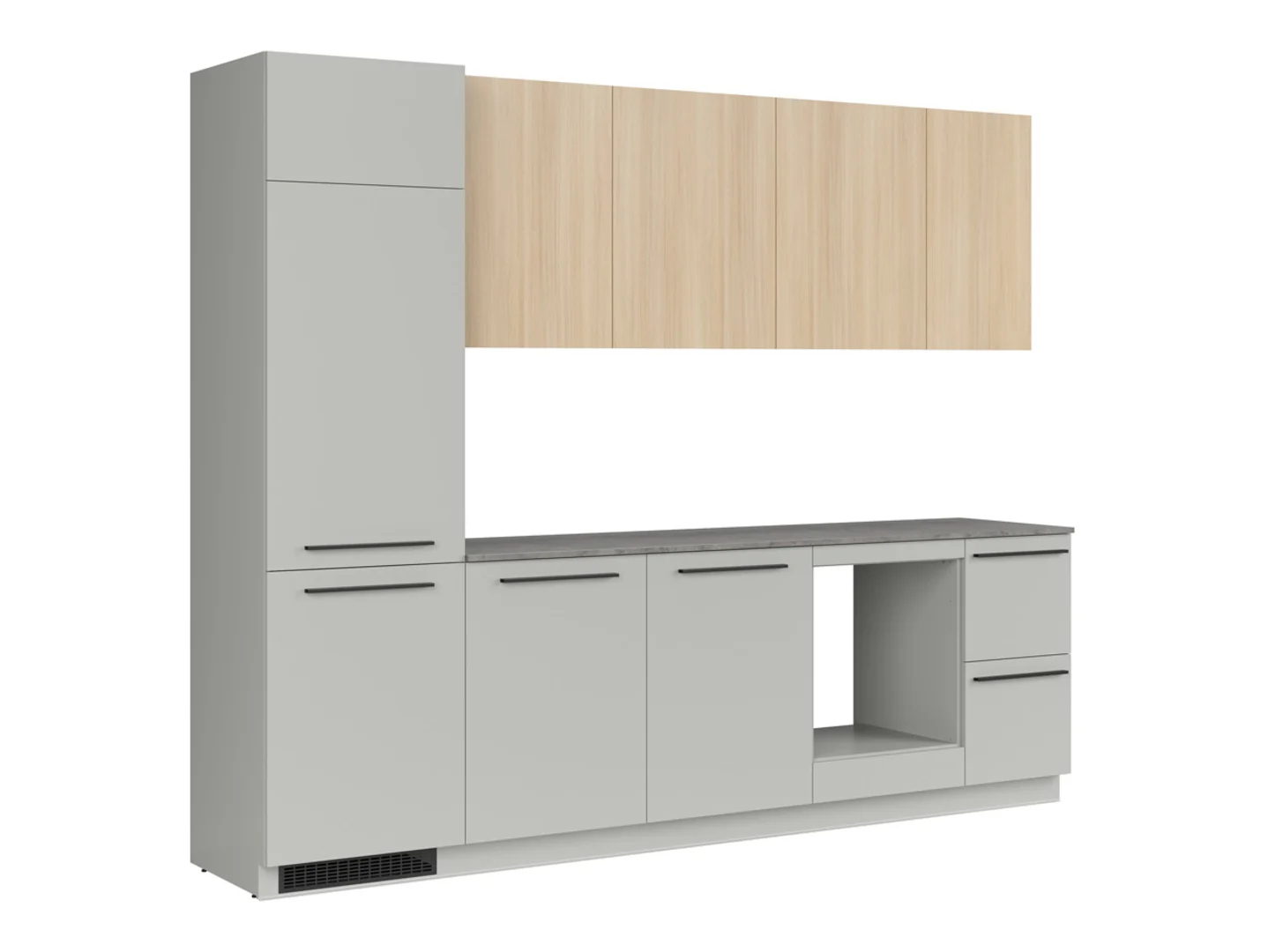 Levně Kuchyňská linka Milino Medium A 285 s deskou stolu - Black Red White - BRW