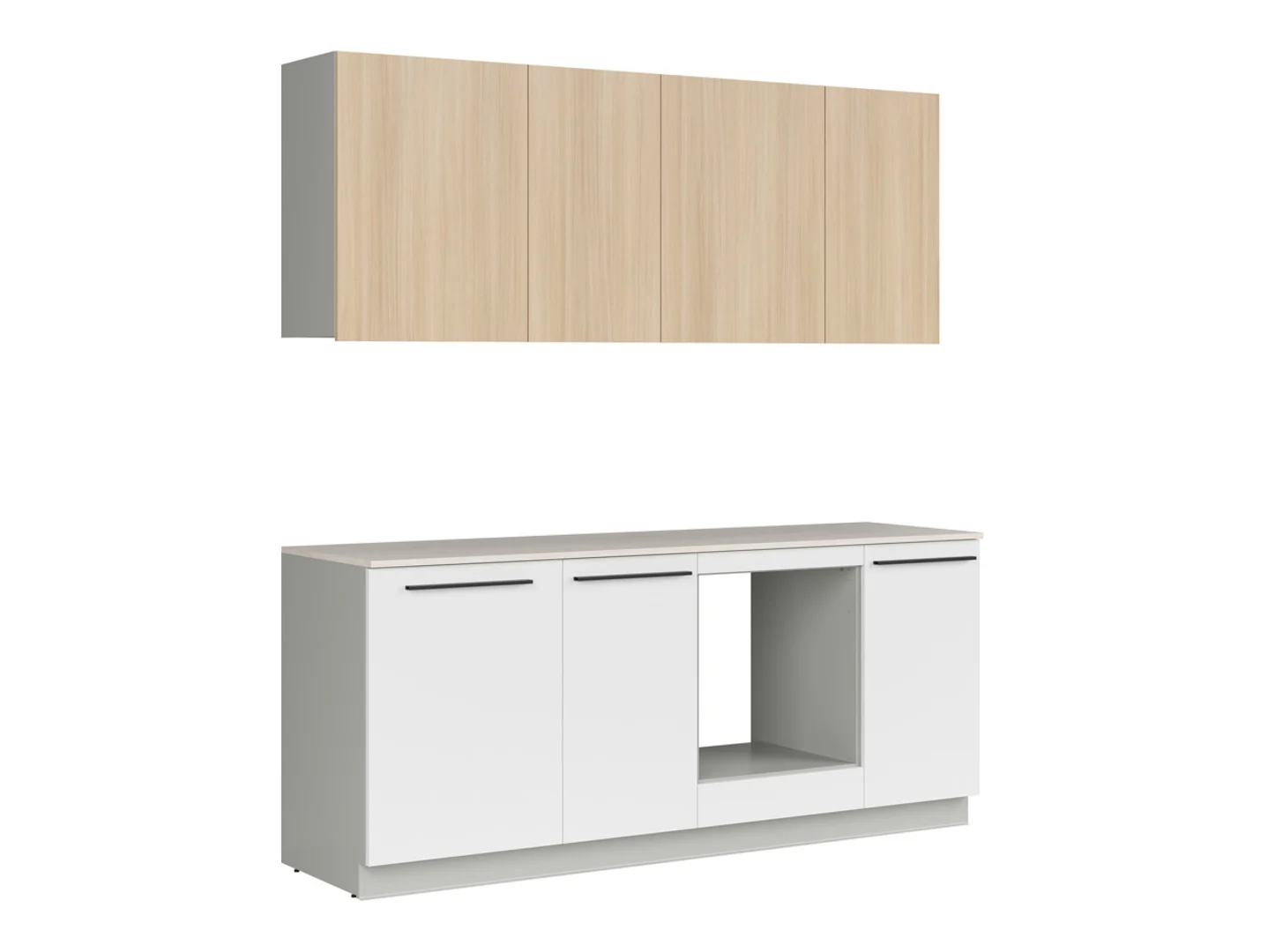 Levně Kuchyňská linka Milino Small 210 s deskou stolu / plochou stolu - Black Red White - BRW