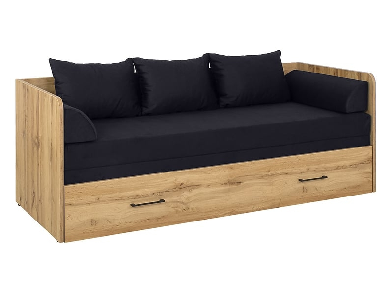 Rozkládací postel Tetrix s úložným prostorem a matrací - Black Red White - BRW