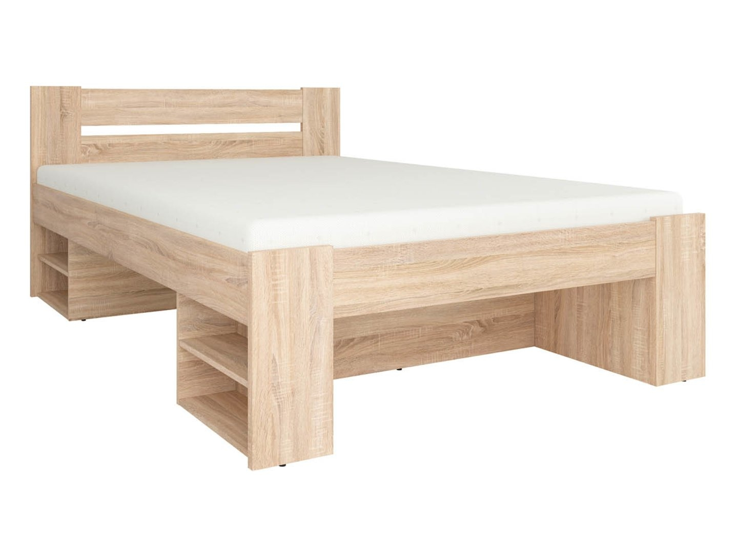 Levně Sada postel 160 Nepo Plus s roštem a matrací Premia - Black Red White - BRW