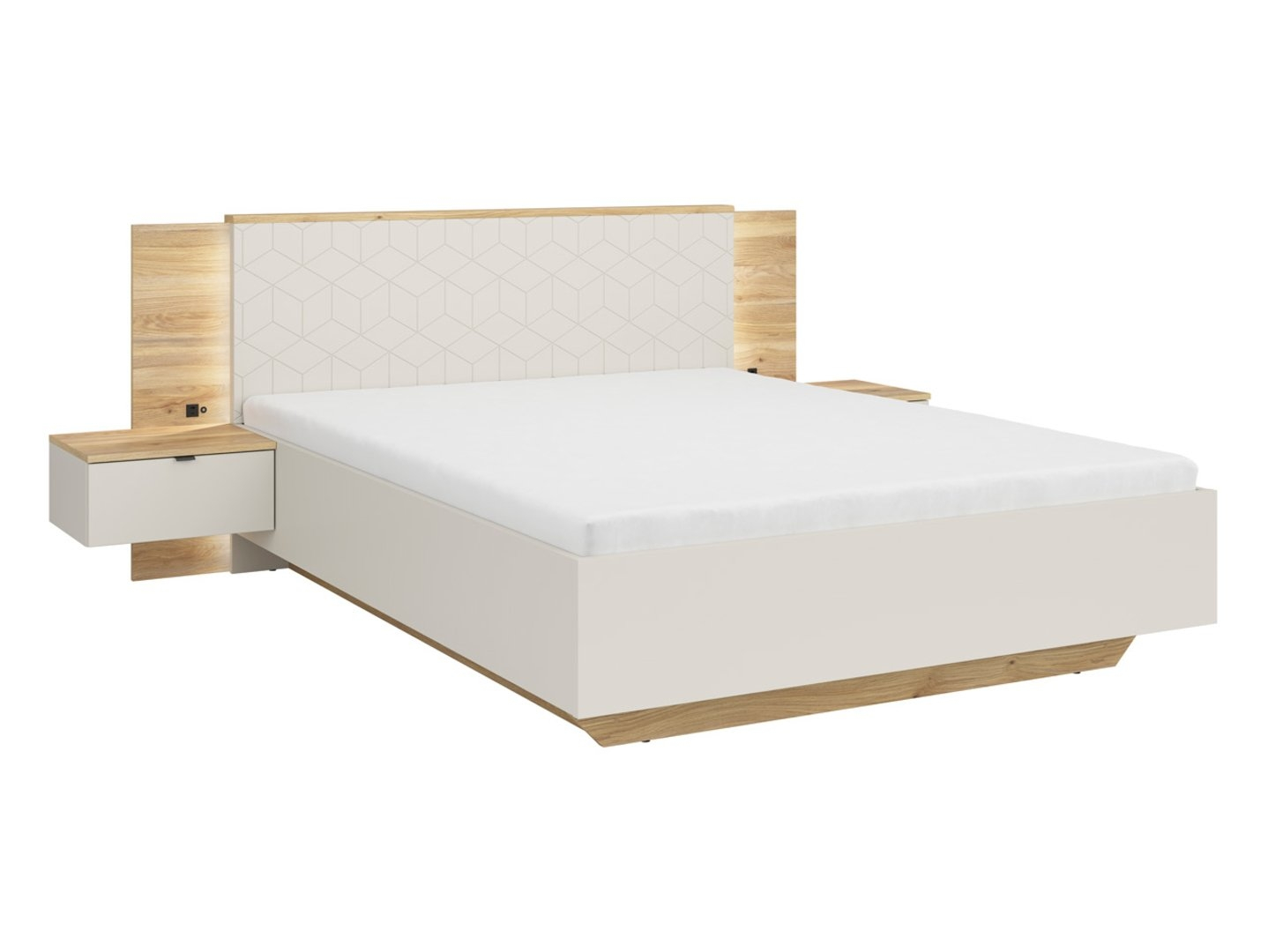 Levně Postel Glamour s úložným prostorem a roštem - Black Red White - BRW