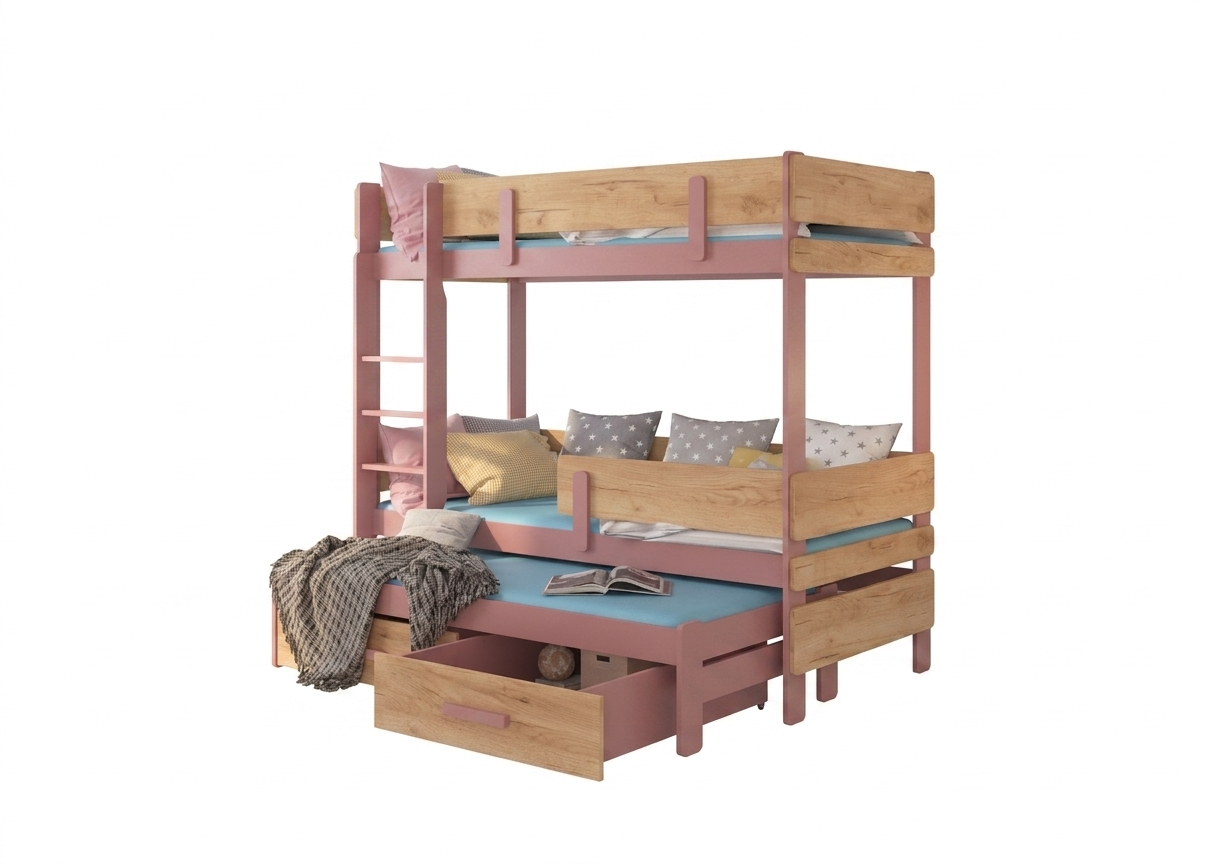 Levně Patrová postel třímístná s matracemi Etapo 180 - ADRK FURNITURE