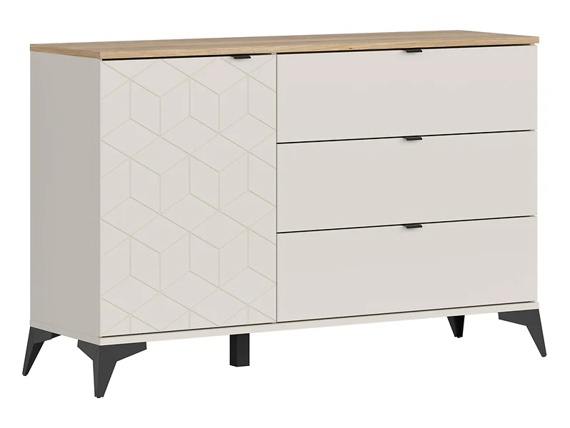 Levně Komoda Glamour - Black Red White - BRW