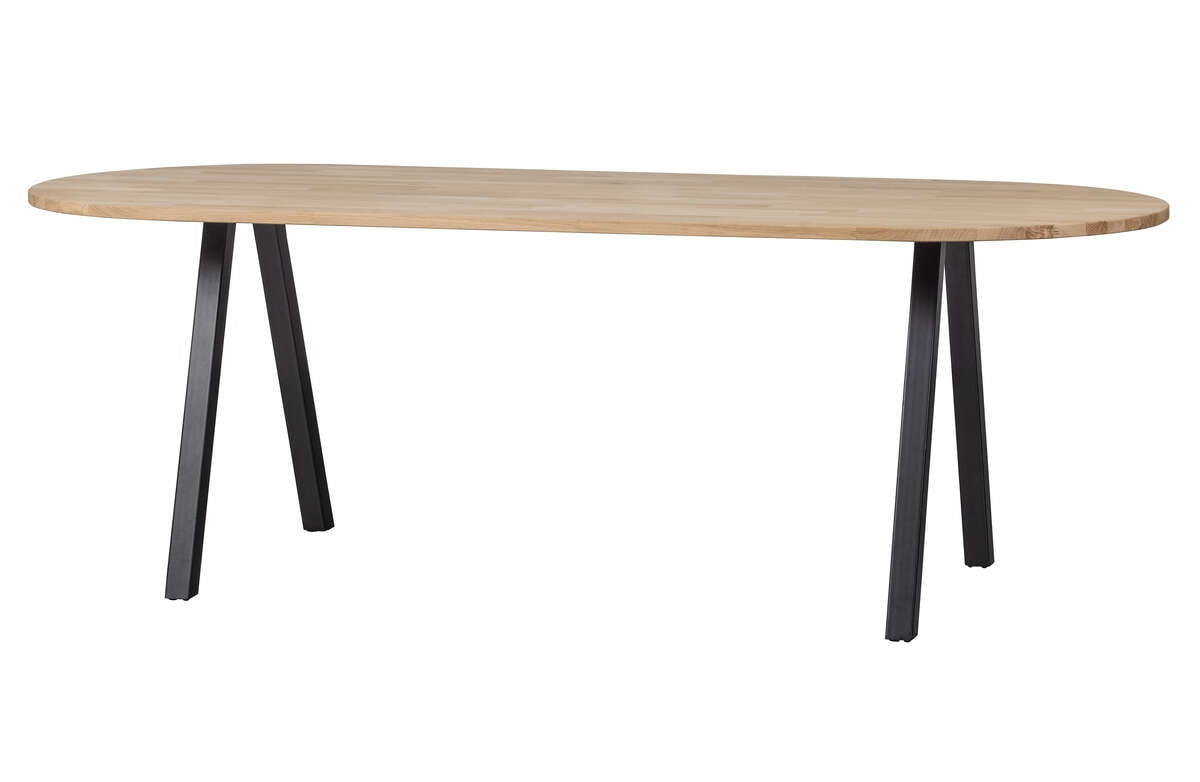 Dubový stůl Tablo 220x90 se zaoblenou deskou a nohami ve tvaru V - Woood