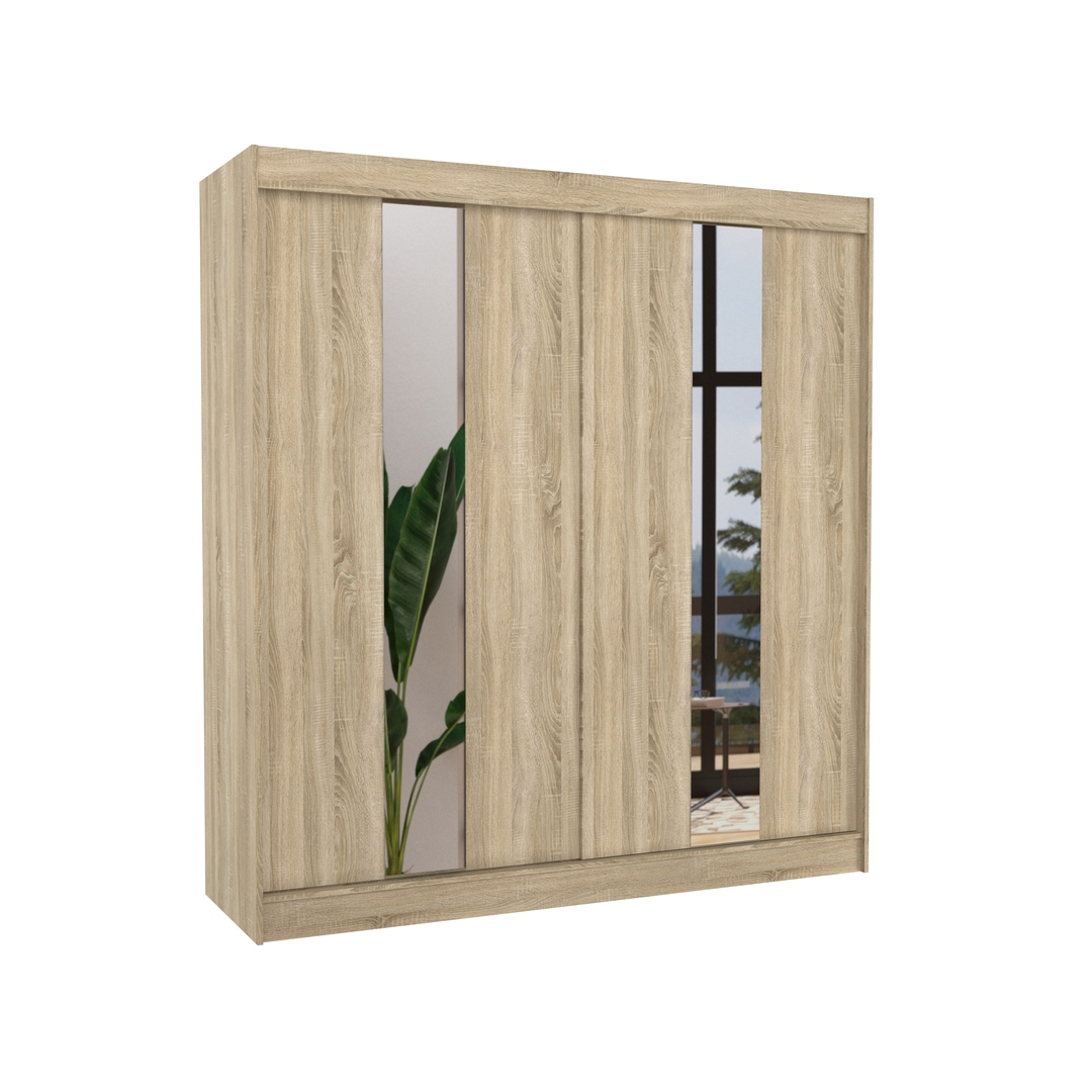 Levně Šatní skříň s posuvnými dveřmi se zrcadlem Balton 200 cm - ADRK FURNITURE