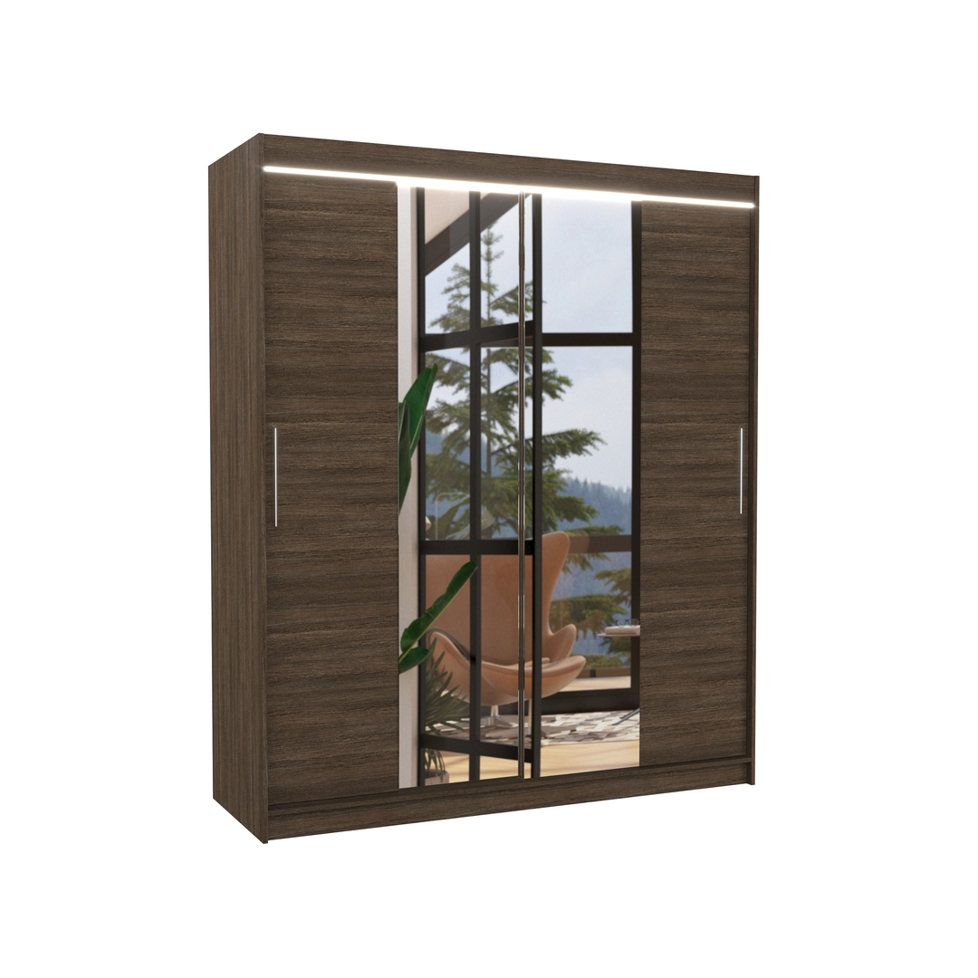 Levně Šatní skříň s osvětlením Dallas 180 cm - ADRK FURNITURE