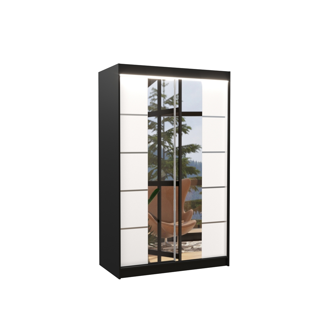 Levně Šatní skříň s osvětlením Genua 120 cm - ADRK FURNITURE