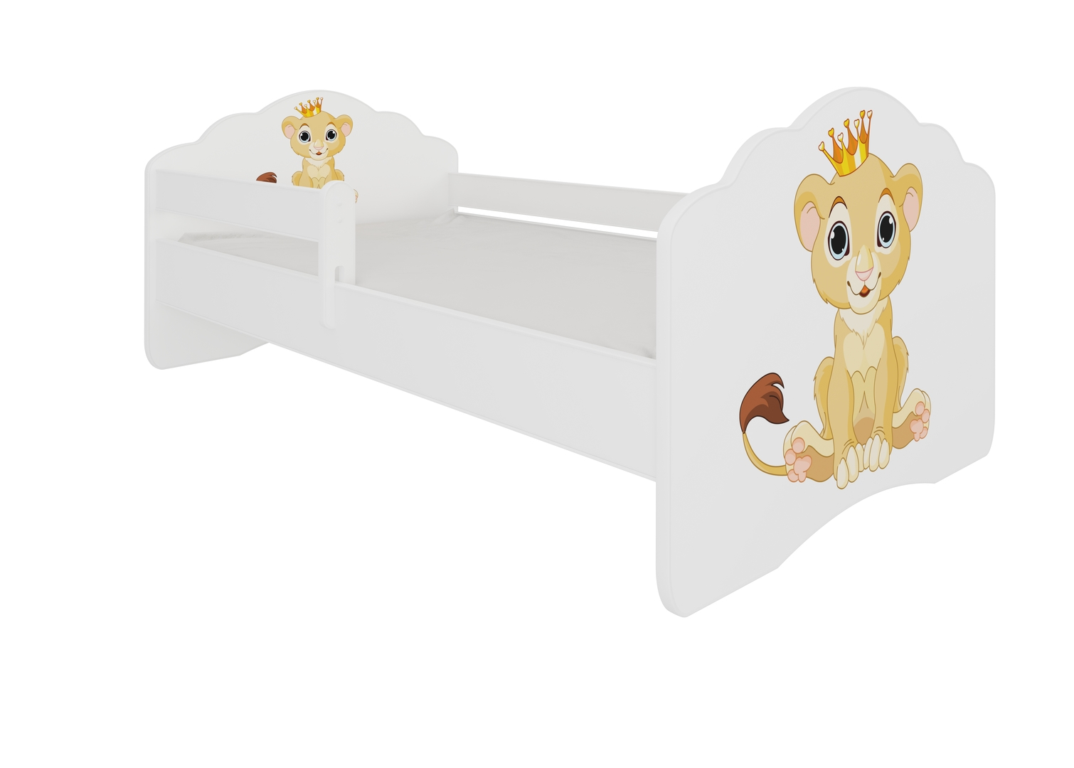 Levně Postel s matrací a zábranou Casimo Lion 140 cm - ADRK FURNITURE