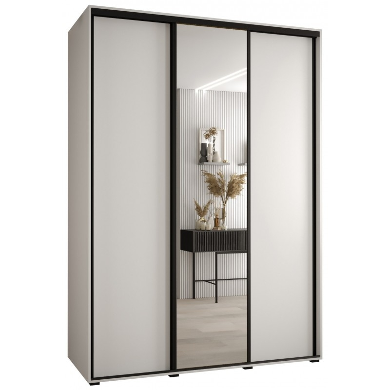 Levně Vysoká šatní skříň s posuvnými dveřmi a zrcadlem Davos 3 170, hloubka 60 cm, výška 235,2 cm - Abiks Meble