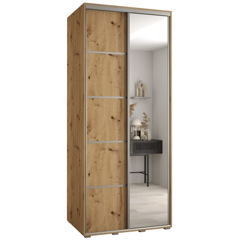 

Skříň s posuvnými dveřmi a zrcadlem Davos 5 100, hloubka 60 cm - Abiks Meble