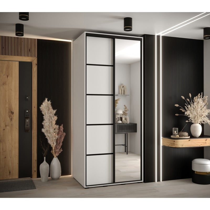 

Skříň s posuvnými dveřmi a zrcadlem Davos 5 110, hloubka 60 cm - Abiks Meble