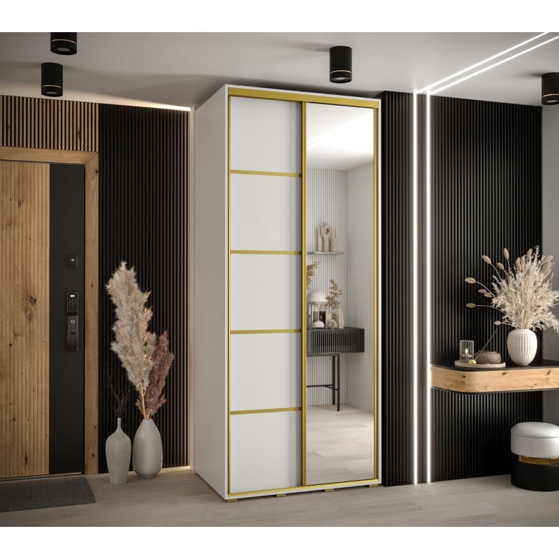 

Skříň s posuvnými dveřmi a zrcadlem Davos 5 110, hloubka 60 cm - Abiks Meble