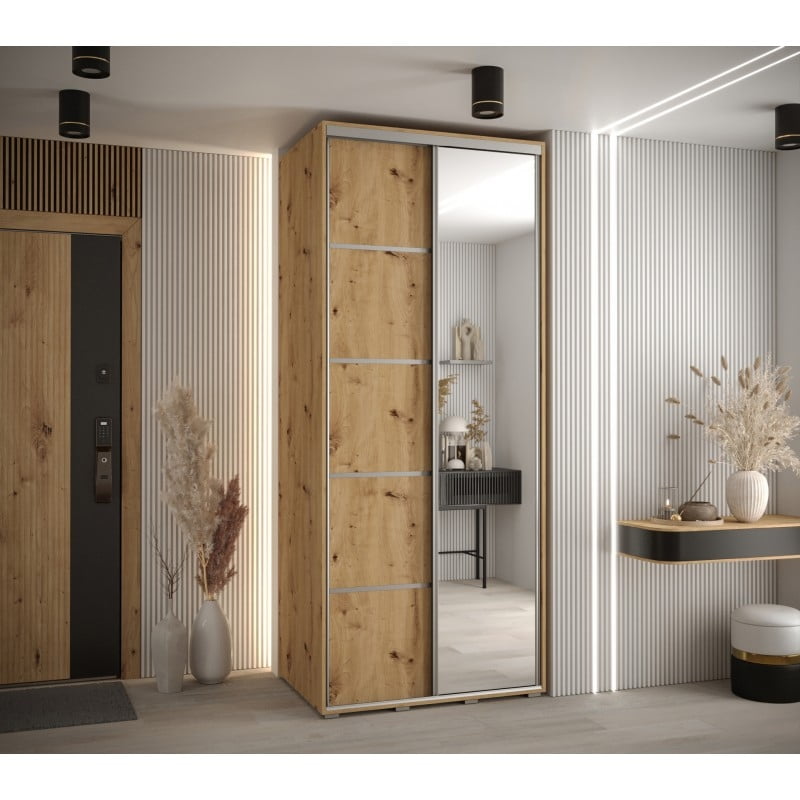 

Skříň s posuvnými dveřmi a zrcadlem Davos 5 110, hloubka 60 cm - Abiks Meble