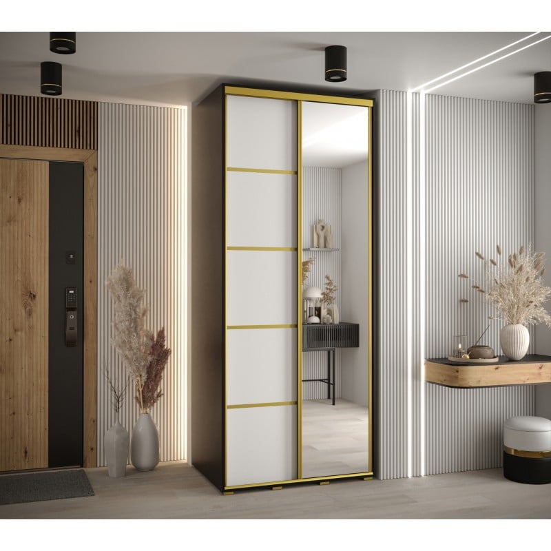 

Skříň s posuvnými dveřmi a zrcadlem Davos 5 110, hloubka 60 cm - Abiks Meble