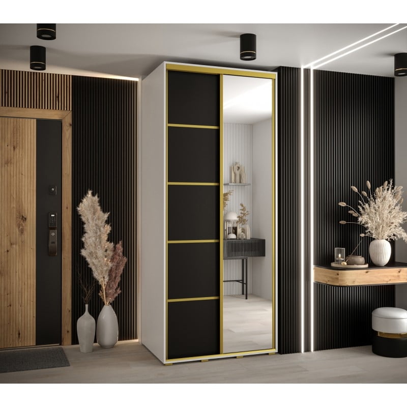 

Skříň s posuvnými dveřmi a zrcadlem Davos 5 110, hloubka 60 cm - Abiks Meble
